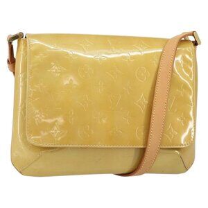 LOUIS VUITTON Monogram Vernis Thompson Street Bag Beige M91301 LV Auth gh1403